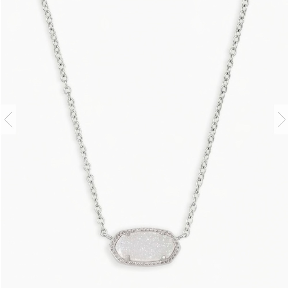Elisa Silver Pendant Necklace In Iridescent Drusy